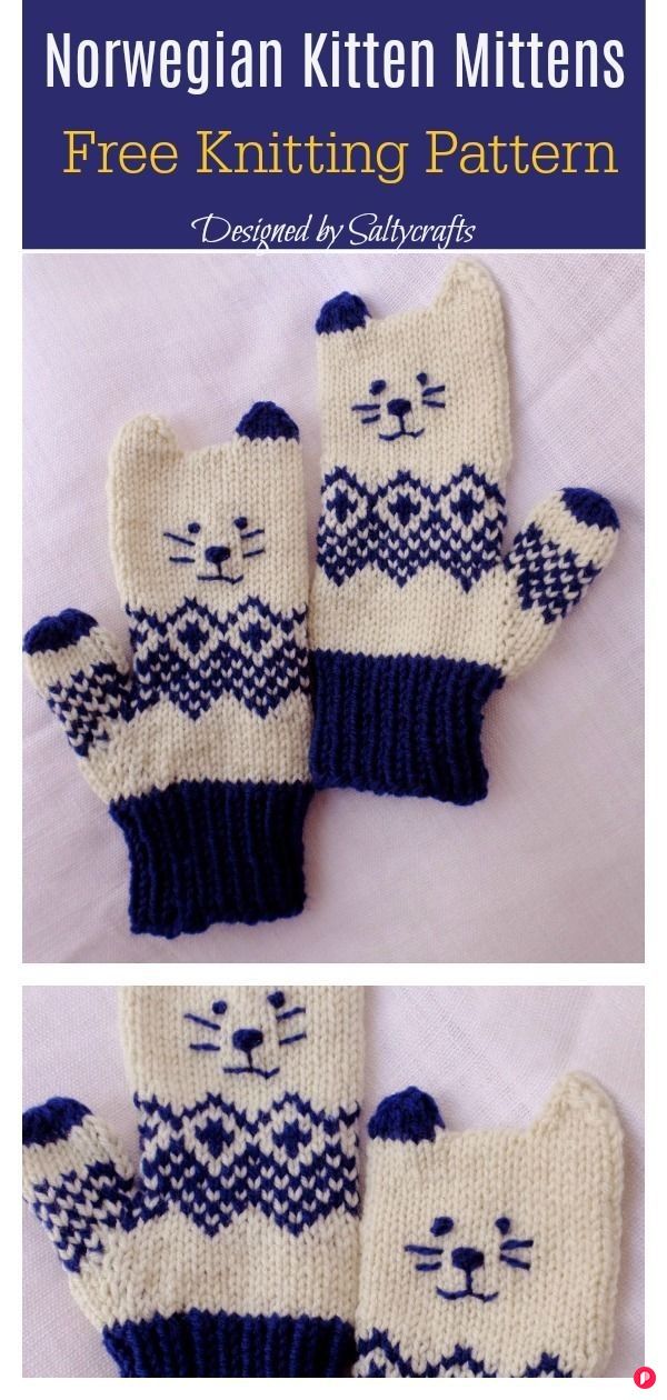 Kitten Mittens Free Knitting Pattern