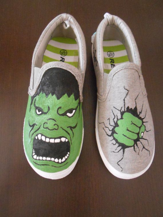 Hulk Hand Pinted Inspired Shoes The Avengers Ideas Converses Vans Toms Handmade Choose Your Design Painted Shoes Shoes Nice Shoes