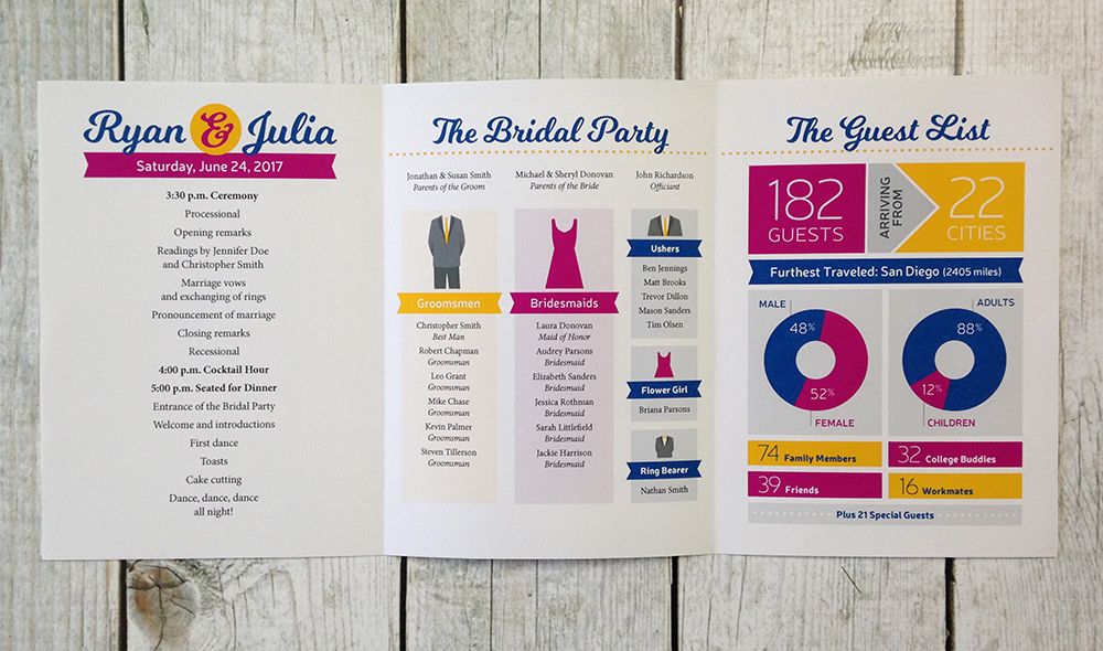 wedding programs trifold