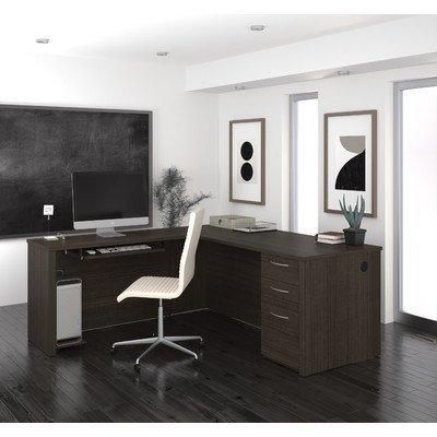 Bestar Embassy 71" L-shaped desk in Dark Chocolate Color Dark Chocolate - Bestar - 60892-79