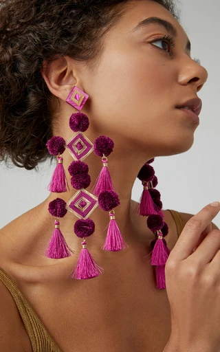 Fashion Earrings for Collections Womens Thread Ball Drop Fashion Earrings for Collections Womens Thread Ball Drop