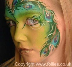 Peacock face paint Peacock face paint