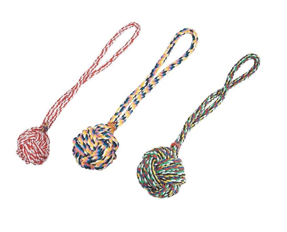 Monkey Fist Knot Rope Dog Toy Ball Handle Fetching Tugging Choose
