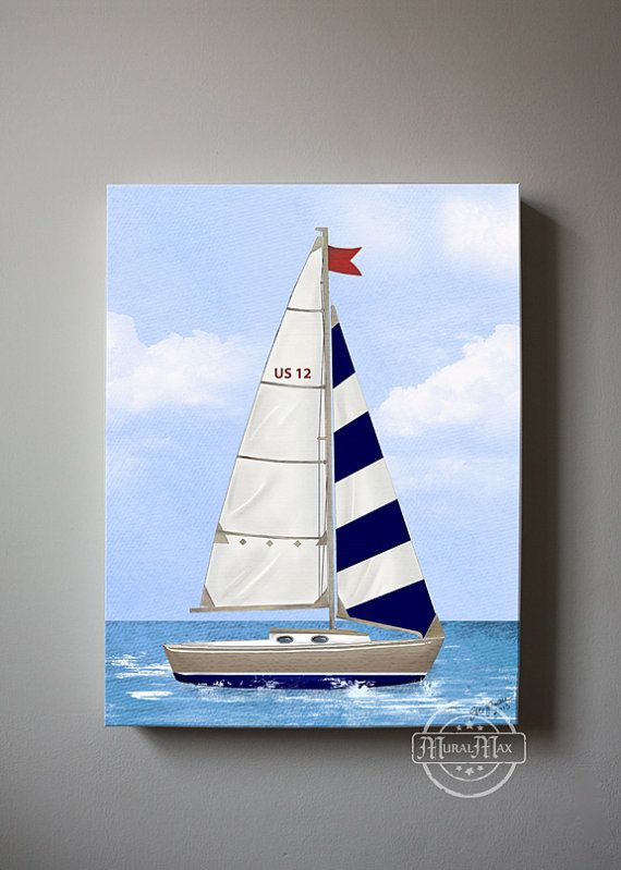 Nursery Art Nautical Sailboat Baby Room Decor Nursery Art Baby Room Decor Nautical Canvas 12