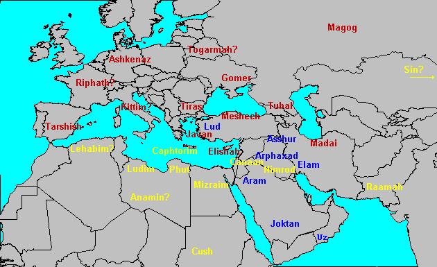 The Table Of Nations Blue Descendants Shem Yellow The Table Of Nations Blue Descendants Shem Yellow Ham
