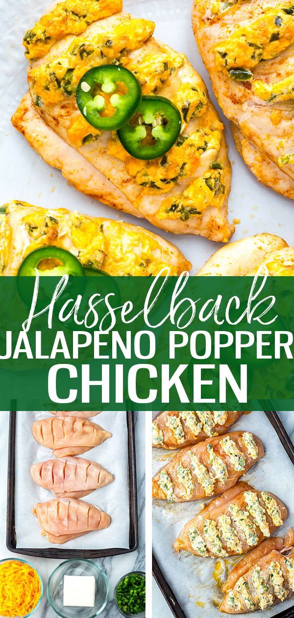 This Hasselback Jalapeno Popper Chicken is a delicious and creative stuffed chicken breast recipe – all you need is a bit of light cream cheese, cheddar and some fresh chopped and de-seeded jalapeno peppers! #hasselbackchicken