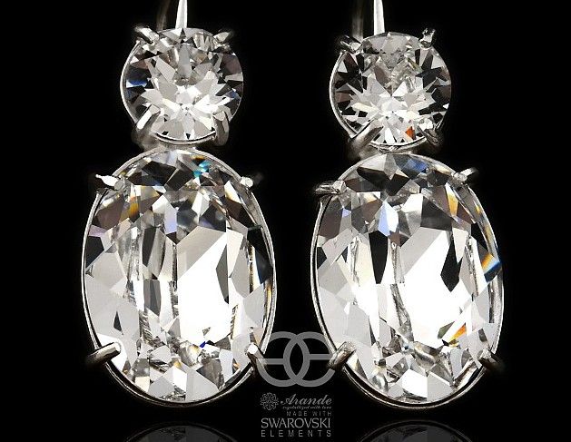 SWAROVSKI piękne kolczyki CRYSTAL ORYGINAŁ SREBRO - Arande sklep online Snow Globes, Christmas Bulbs, Swarovski, Perfume Bottles, Holiday Decor, Jewerly, Christmas Light Bulbs, Perfume Bottle