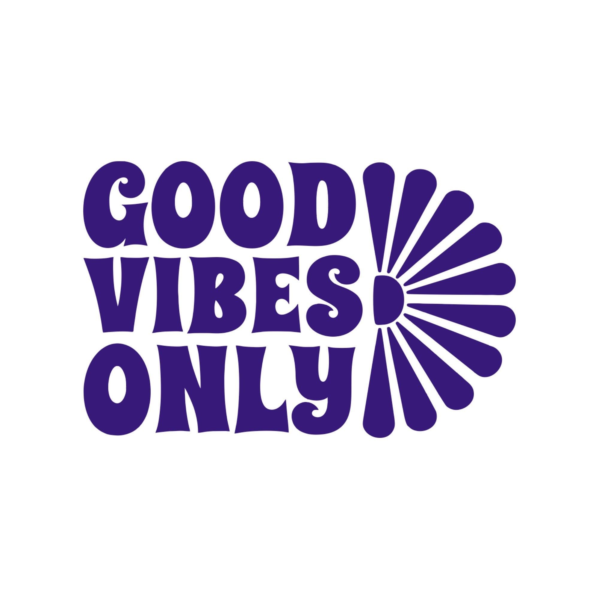 Good Vibes Only Flower Motivational Positive Vinyl Decal / Rub On Sticker - 14 colors available 3.75-by-2.4 Inches