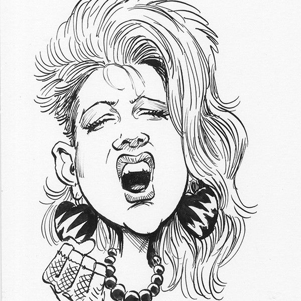 Resultado de imagen para caricatura cyndi lauper