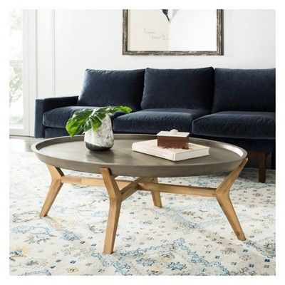 Hadwin Modern Concrete Oval Dia Coffee Table Dark Grey - Safavieh Wynn Coffee Table Dark Gray Hadwin Modern Concrete Oval Dia Coffee Table Dark Grey - Safavieh Wynn Coffee Table Dark Gray