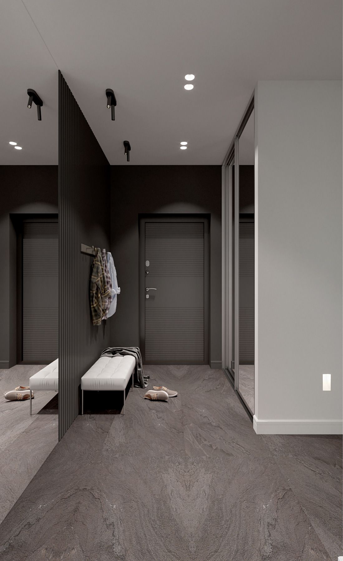 Apartment in dark tones on Behance Apartment entrance, Hallway Apartment in dark tones on Behance Apartment entrance, Hallway