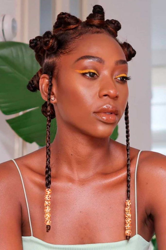 Sexy Bantu Knots To Spice Up Your Natural Hair And Look Like A Goddess ★ Bantu Knot Hairstyles, Black Girl Braided Hairstyles, African Hairstyles, Protective Hairstyles, Bantu Knots Short Hair, Bantu Knot Styles, Bantu Knot Out, Black Hairstyle, Natural Afro Hairstyles