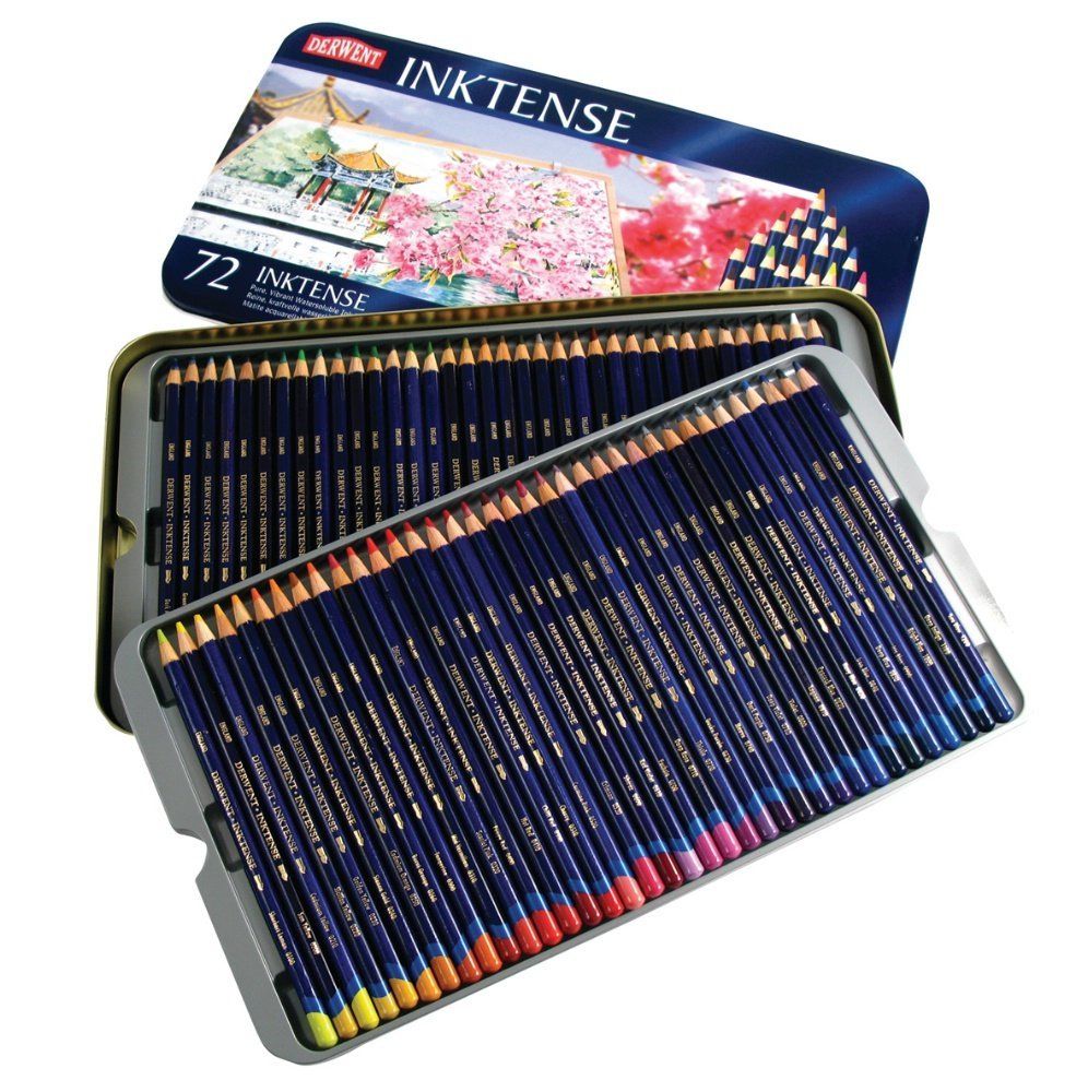 Just Finally Bought The Derwent Inktense 72 Tin On Amazon For 99 96 Cheapest I Ve Ever Seen It One Left Hard Derwent Inktense Colored Pencils Art Materials