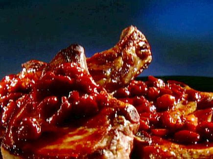 Food Network Channel Cherry Bomb Chops Recipe Food Network Recipes Recipes Pork Chop Recipes