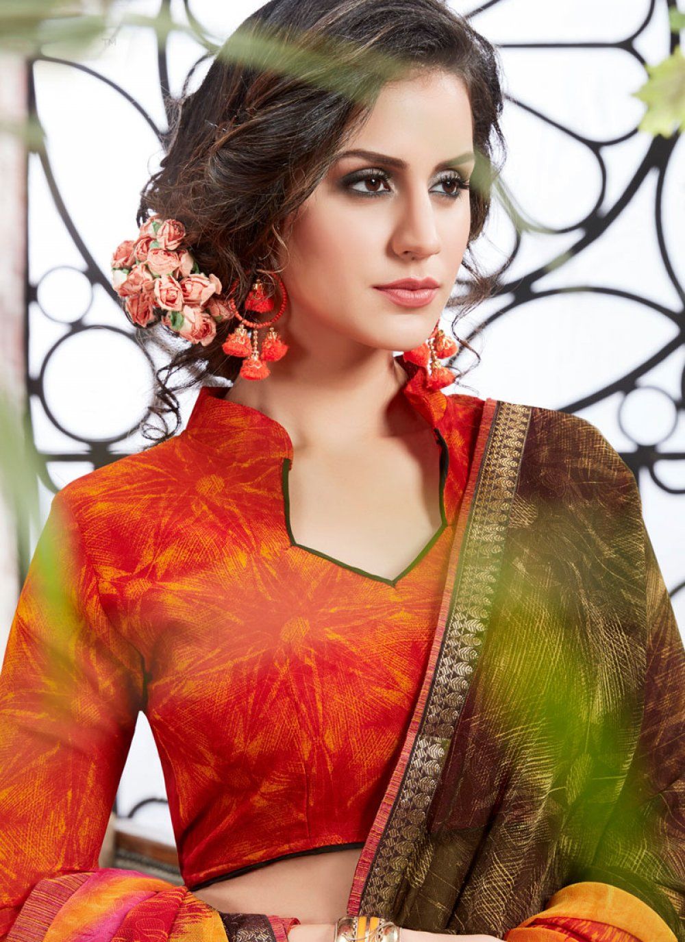 Buy Online Multi Colour Faux Georgette Printed Saree : 62085 - Net Saree, Silk Lehenga, Bridal Saree, Saree Wedding, Buy Sarees Online, Buy Online, Ready To Wear Saree, Indian Bridal Wear, Casual Saree