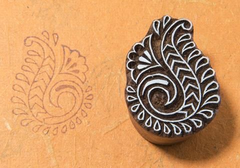 5 Inch Textile Large Printing Stamp Mandala Round Design Big Wood Block