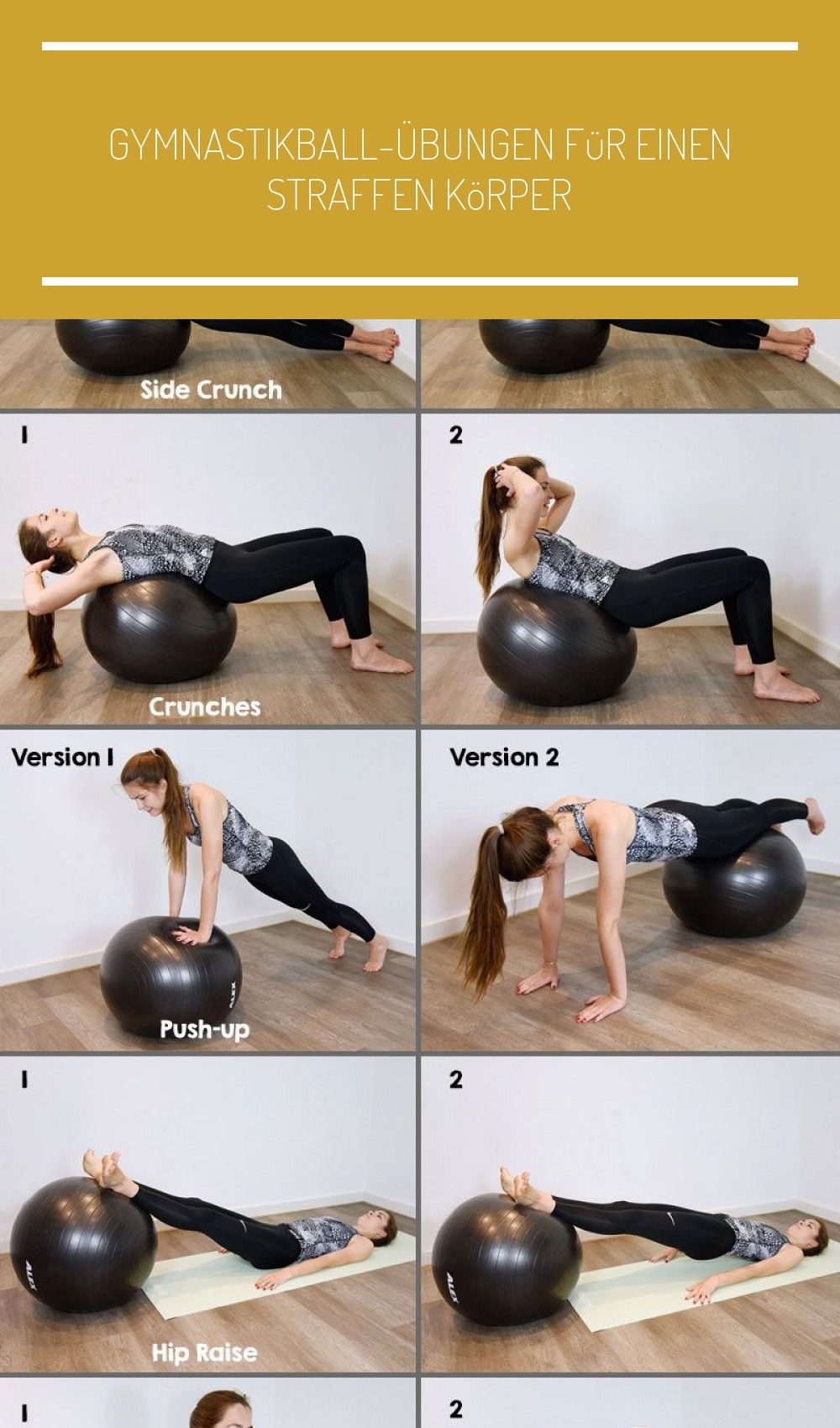 Das Workout mit einem Gymnastikball schult Koordination, Gleichgewicht und sorgt für eine gute Haltu...