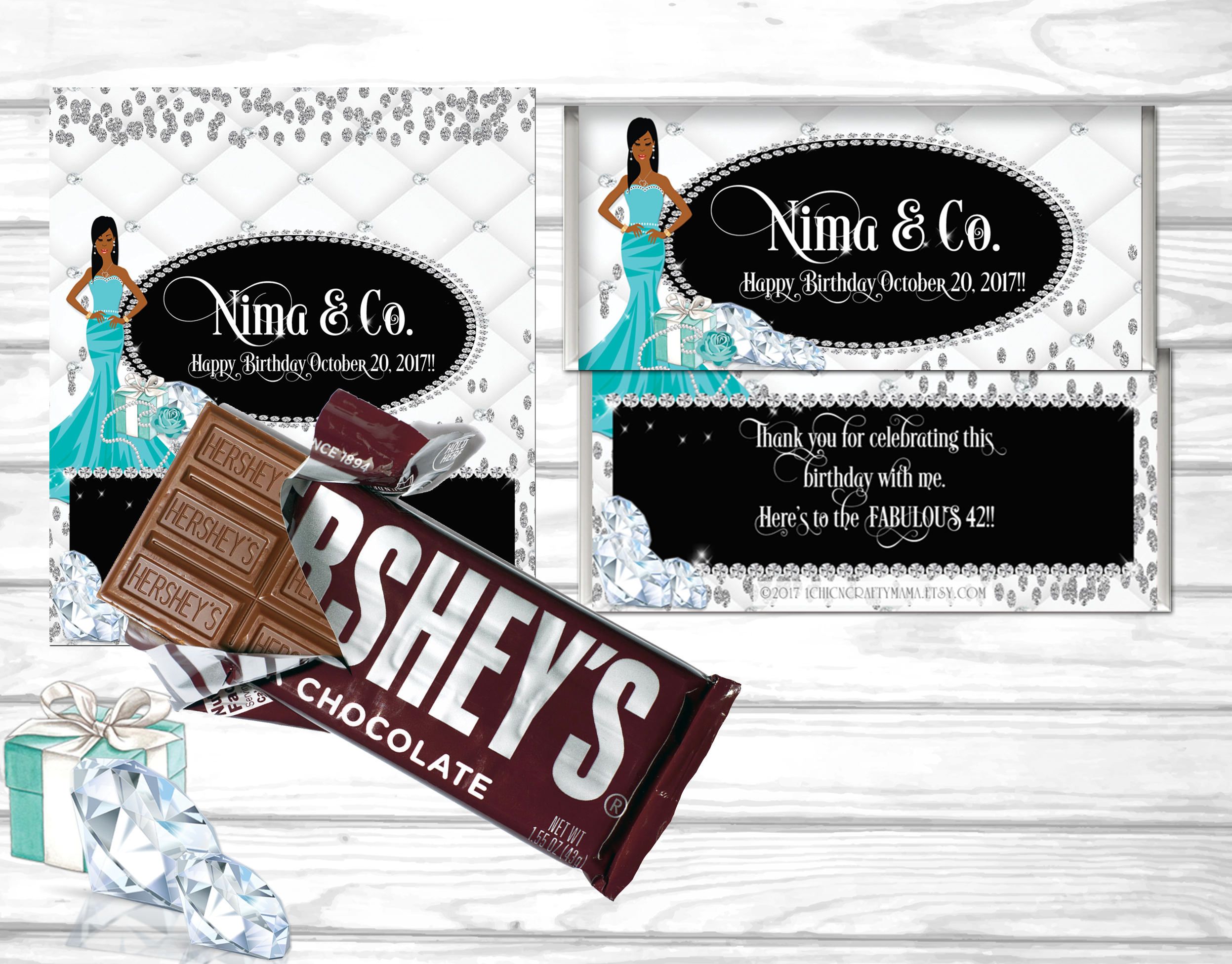 bridal shower Printable Candy Wrappers fit over chocolate bars birthday CUSTOM design for you baby shower Custom Candy wrappers