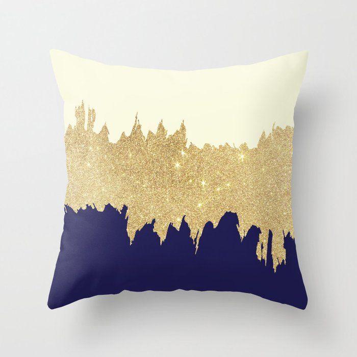 High #'s of pillows + couch naps = infinite cozy. That's just math. Add throw pillows to whatever room needs an extra dose of comfy. Filled with a fluffy faux down insert, you don't have to sacrifice comfort for style. Available in four sizes and all measurements are made without pillow insert. - 100% polyester twill fabric - Double-sided print - Includes faux down pillow insert - Individually cut and sewn by hand - Every order is custom made just for you **PRO TIP**: K Blue And Gold Living Room, Navy Living Rooms, Blue Living Room Decor, Teen Room Decor, Brown Living Room, Bedroom Decor, Navy Room Decor, Bed Decor, Girls Bedroom