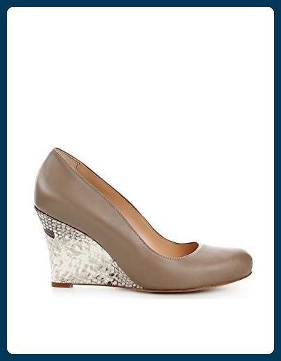 ShoeVita handgefertigte Damen Leder Keilabsatz Wedges Pumps Tamaris Pumps Keilabsatz Gr. 40 Beige Taupe