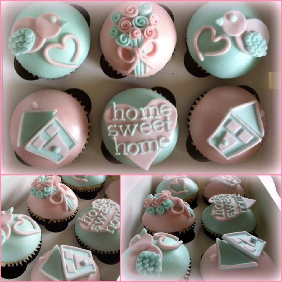 new home cupcake cake, Fondant cupcakes Housewarming cake, | House