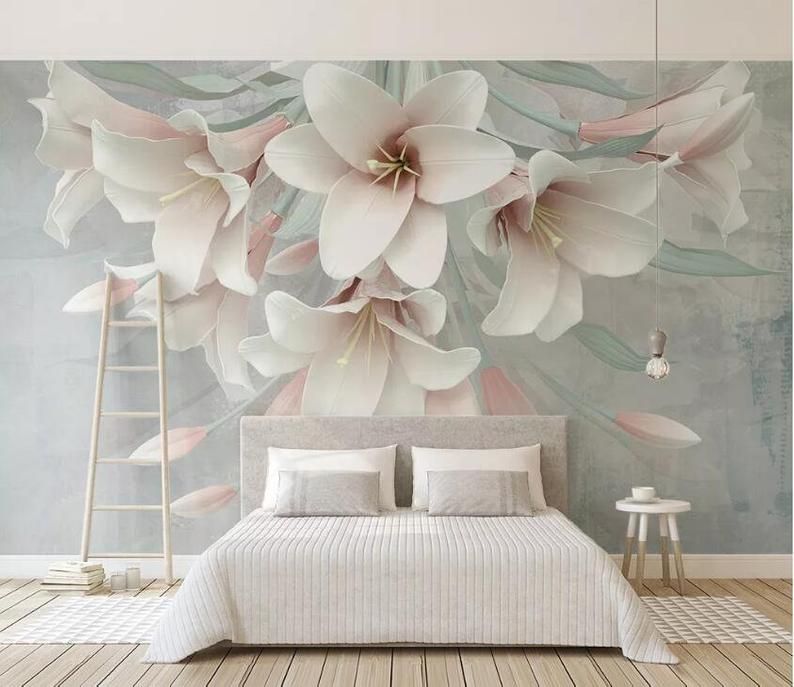 3D Elegant Lily GNGN1883 Wallpaper Mural Decal Mural Photo Etsy 3D Elegant Lily GNGN1883 Wallpaper Mural Decal Mural Photo Etsy