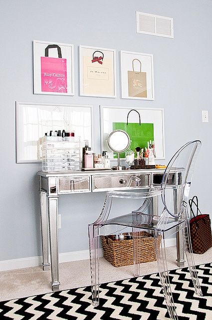ghost chair vanity bedroom cute make up station on mirrored desk ghost chair and zig zag rug via madebygirl ghost chair vanity bedroom cute make up station on mirrored desk ghost chair and zig zag rug via madebygirl