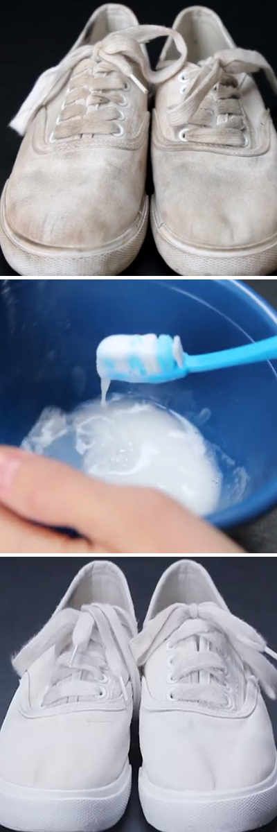 Sabes Una Manera Fácil De Limpiar Los Zapatos Blancos Para Que Luzcan Como Nuevos Cleaning Hacks Clean House Diy Cleaners