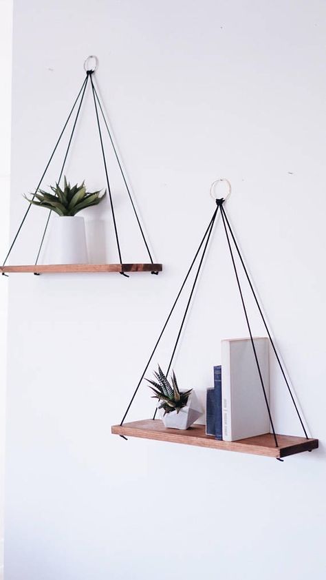 Hanging Shelves / Set of 2 Large Shelves / Floating Shelves / Swing Shelves #dreamdates