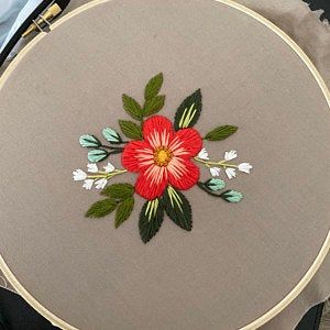 Earthy Floral Embroidery Pattern. Beginner Embroid Earthy Floral Embroidery Pattern. Beginner Embroid