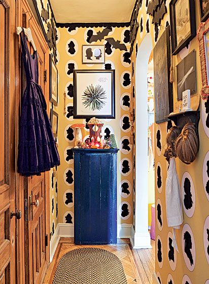 The Apartment Of Amy Sedaris Hallway Leading To Bedroom Is The Apartment Of Amy Sedaris Hallway Leading To Bedroom Is Papered In Osborne Little Flocked Wallpaper Wood Bats Were Made By Artist Brock