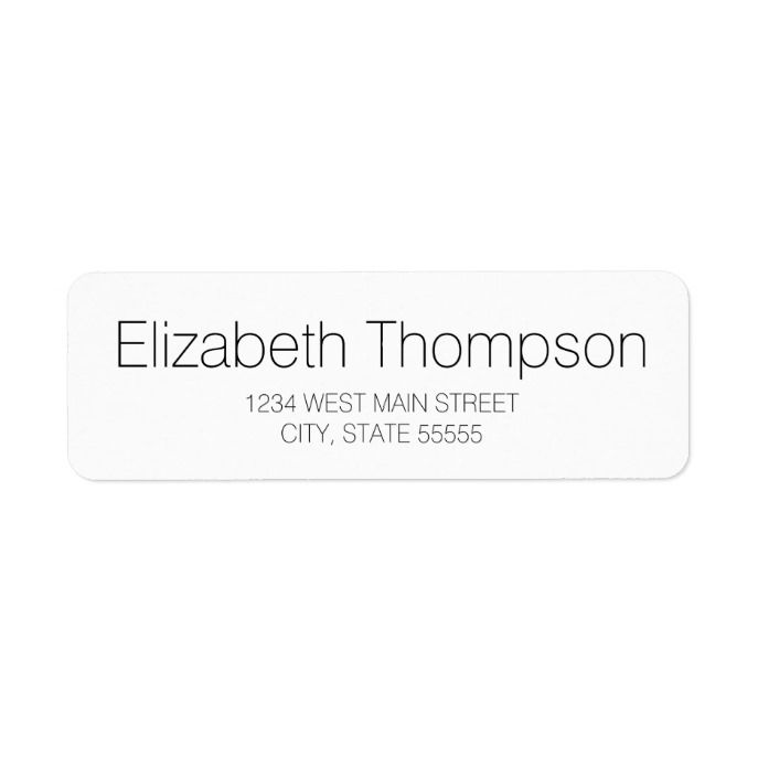 elegant simple return label zazzle rose wedding