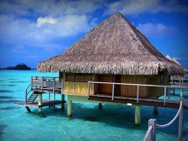 Bamboo Tiki Hut Over The Ocean I Would Love To Stay Here For A Bamboo Tiki Hut Over The Ocean I Would