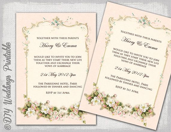 Boda plantilla invitación DIY \