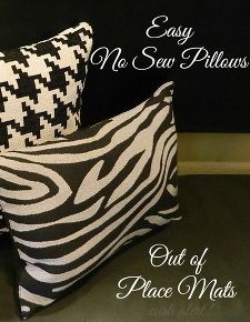easy diy no sew pillows out of place mats, crafts, home decor, living room