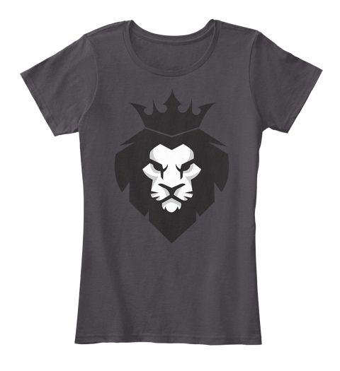 Wild King Lion Tees Heathered Charcoal T-Shirt Front | T shirts for women, Tees, Mens tops