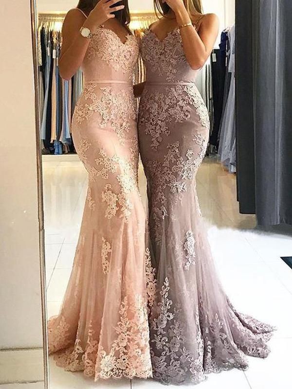 Sweetheart Spaghetti Straps #Lace Mermaid Floor Long Custom #Evening #Prom #Dresses #party Evening Dress Long, Muslim Evening Dresses, Lace Evening Gowns, Long Prom Gowns, Elegant Prom Dresses, Black Evening Dresses, Fancy Dresses, Dress Formal, Long Dresses