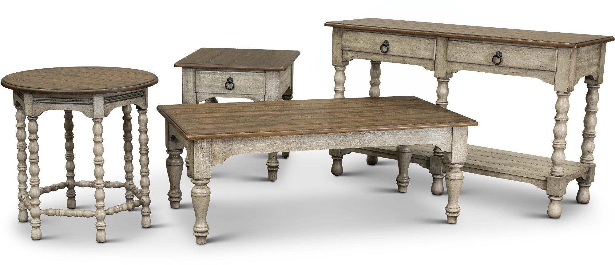 Antique White And Dark Brown Coffee Table Plymouth Antique White And Dark Brown Coffee
