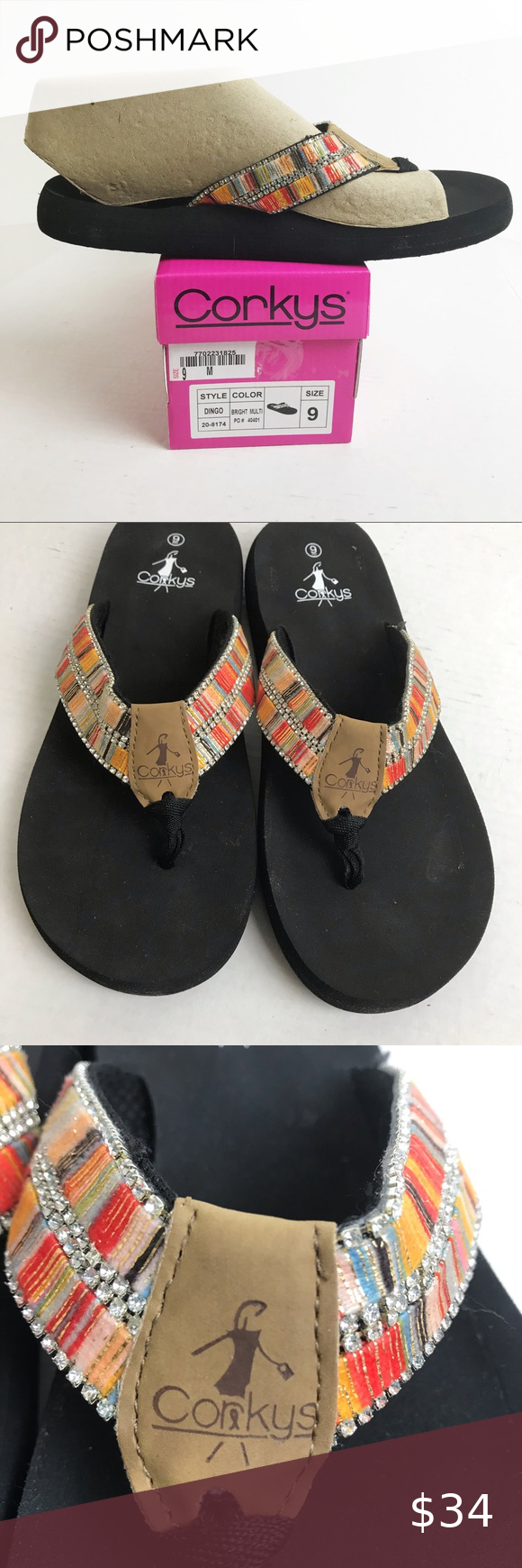 Corkys Kids Dingo Flip Flop Bright Multi