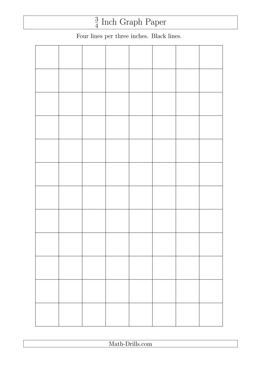 The 3/4 Inch Graph Paper with Black Lines (A4 Size) Math Worksheet from The 3/4 Inch Graph Paper with Black Lines (A4 Size) Math Worksheet from