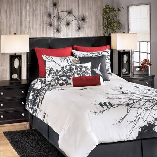 Mi Ashley Amalia Red Queen Bed In A Bag Q286005q Jpg 500 500