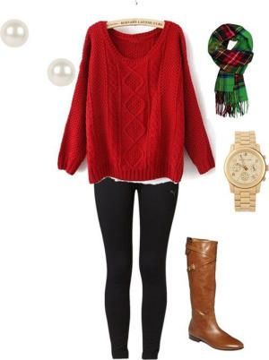 DIY Style For Creative Fashionistas All Things Fall & Winter 6 Cozy Christmas Outfit Ideas: Traditional Red Sweater - DIY Style For Creative Fashionistas All Things Fall & Winter