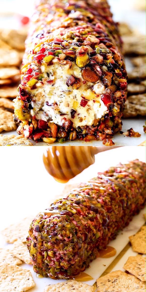 Easy Cranberry Pistachio Cheese Log Easy Cranberry Pistachio Cheese Log