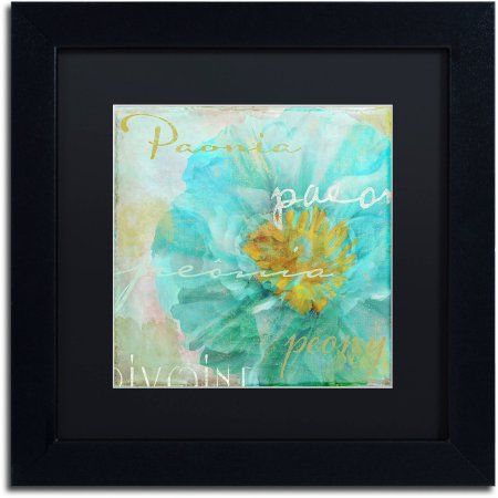 Trademark Fine Art Blue Peony Light Canvas Art by Color Bakery Black Matte, Black Frame - Walmart.com #bluepeonies