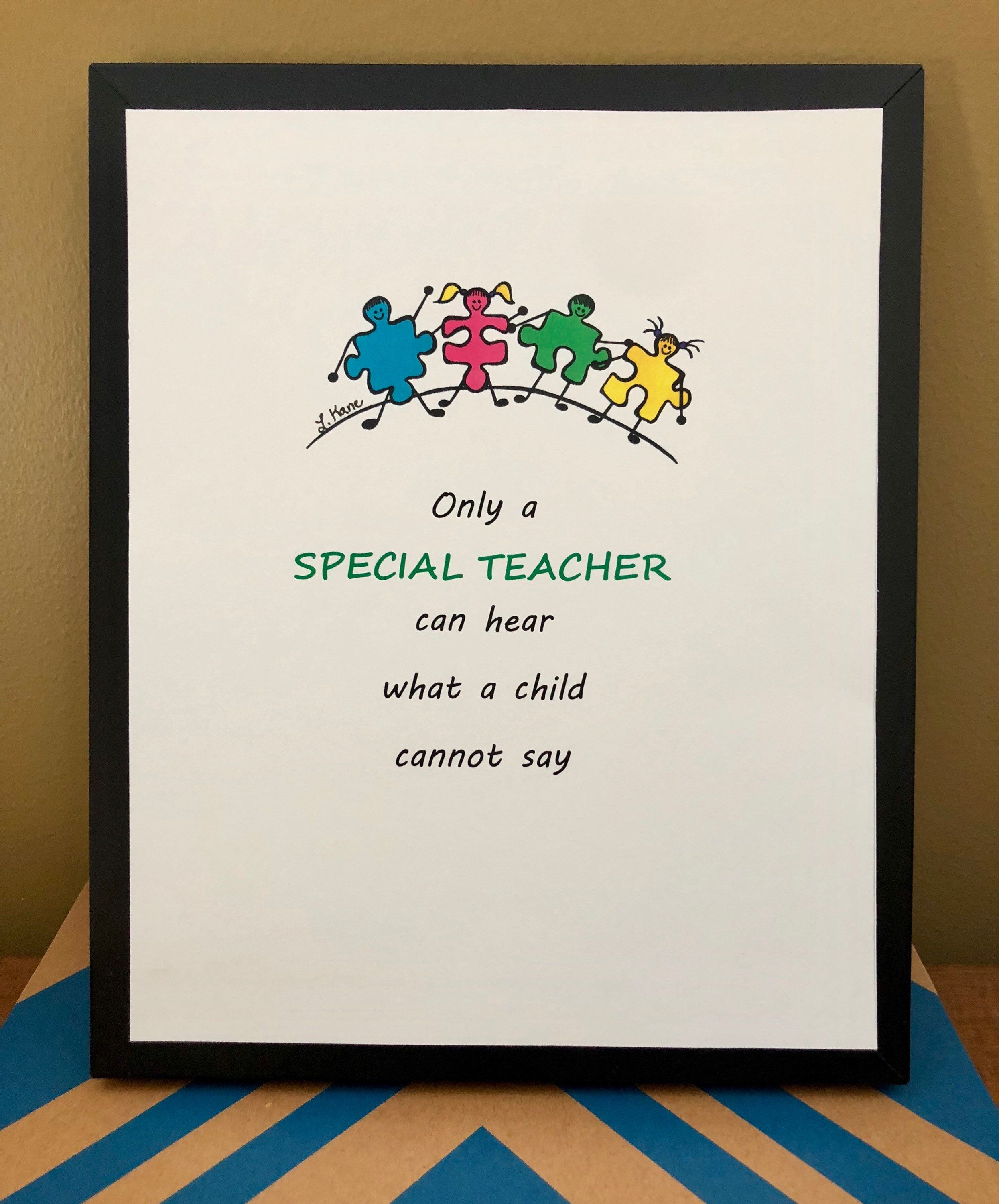 Special Education Teacher Gift Ed Reciation Special Education Teacher Gift Ed Reciation Autism Needs Art Awareness Painting By Alleluiarocks