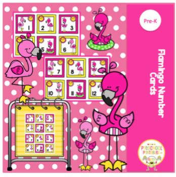 flamingo number cards 1 25 can be used in a pocket chart zoo pink pocket charts