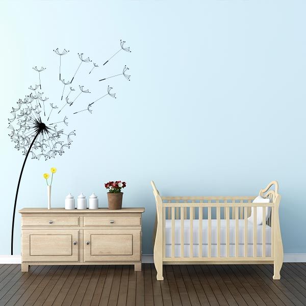 blowing dandelion flower wall decal flower wall decals wall printable wall stickers