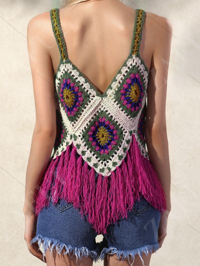 Häkeln Sie Quasten Cami Tank Top #crochettanktops