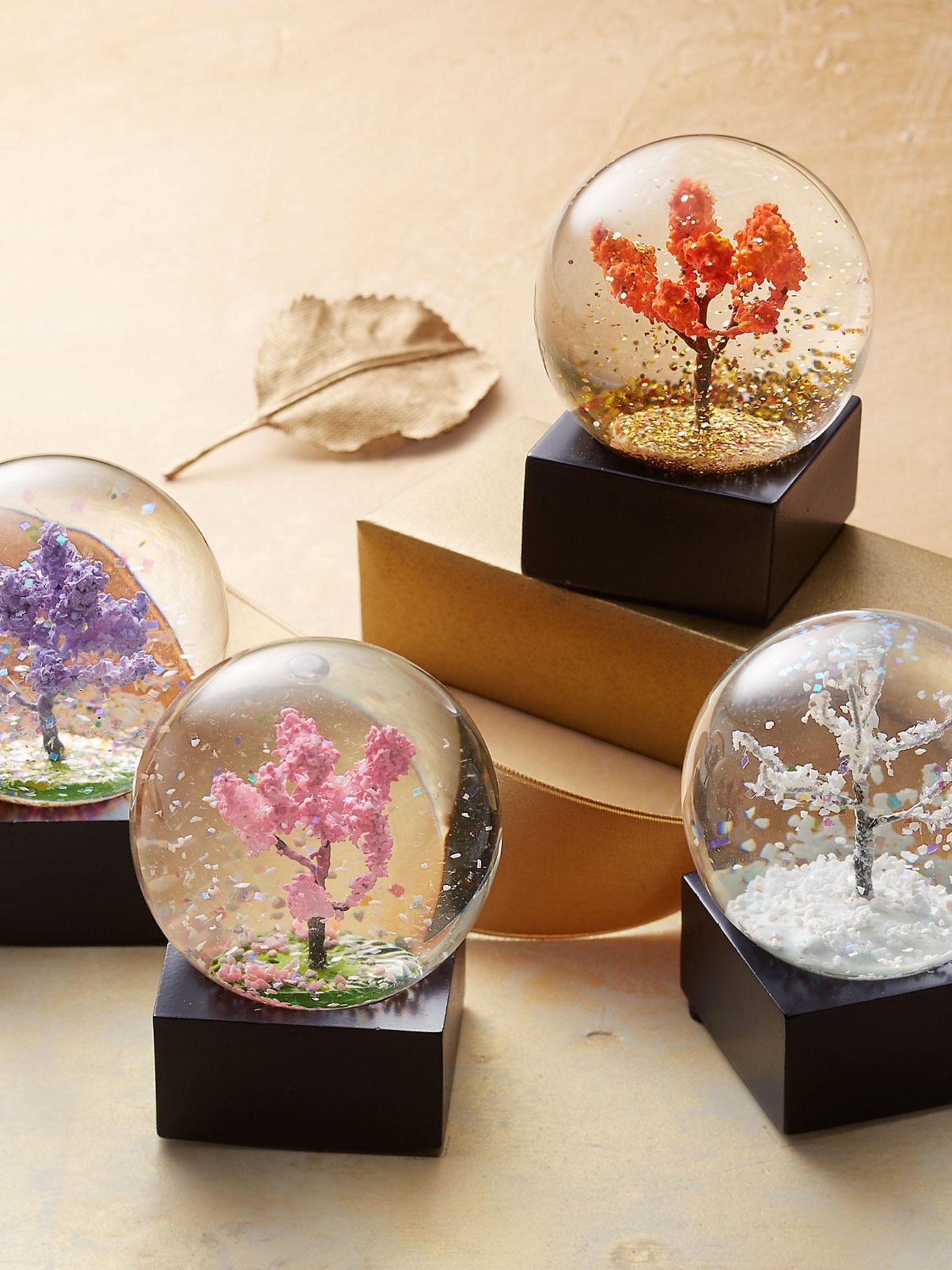 Four Seasons Waterglobes Set Of 4 With Images Snowglobes