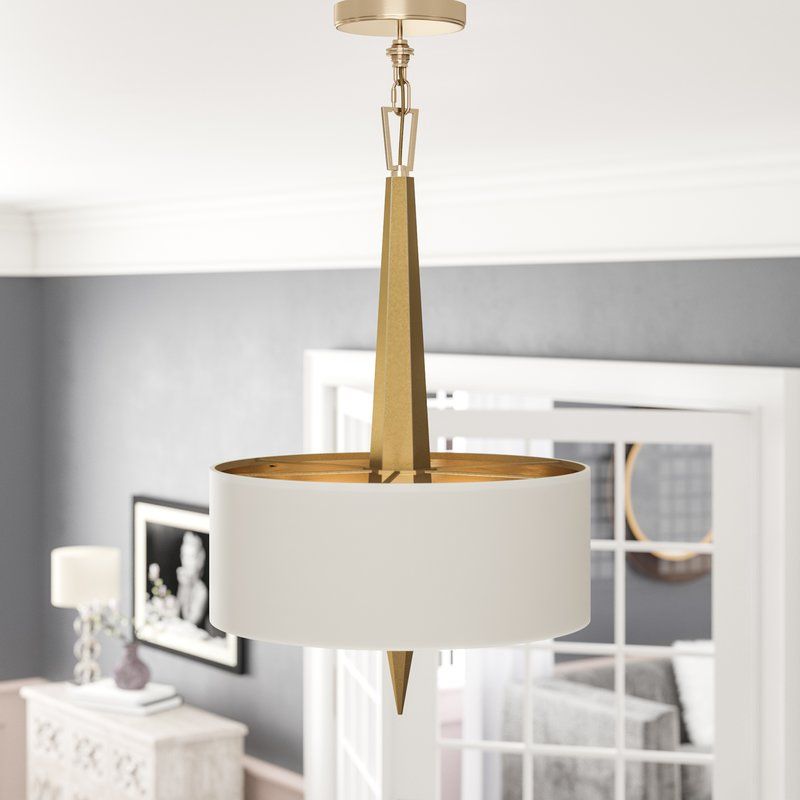 Bromelton 3 Light Shaded Drum Pendant Drum Pendant Drum Chandelier Interior